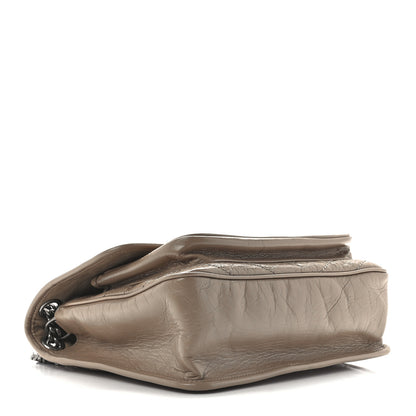Saint Laurent Crinkled Calfskin Matelasse Monogram Medium Niki Chain Satchel Light Taupe 4 of 13