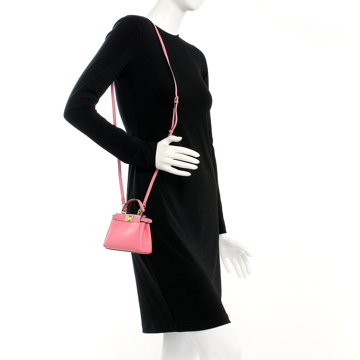 Shiny Nappa Micro Peekaboo Iconic Satchel Rosa Fluo