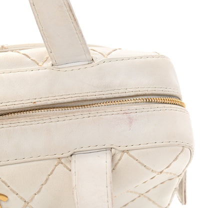 Chanel Calfskin Wild Stitch Top Handle Bag White 18 of 19