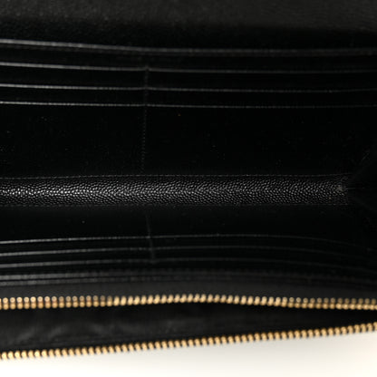 Saint Laurent Grain De Poudre Matelasse Chevron Monogram Flap Wallet Black 5 of 8