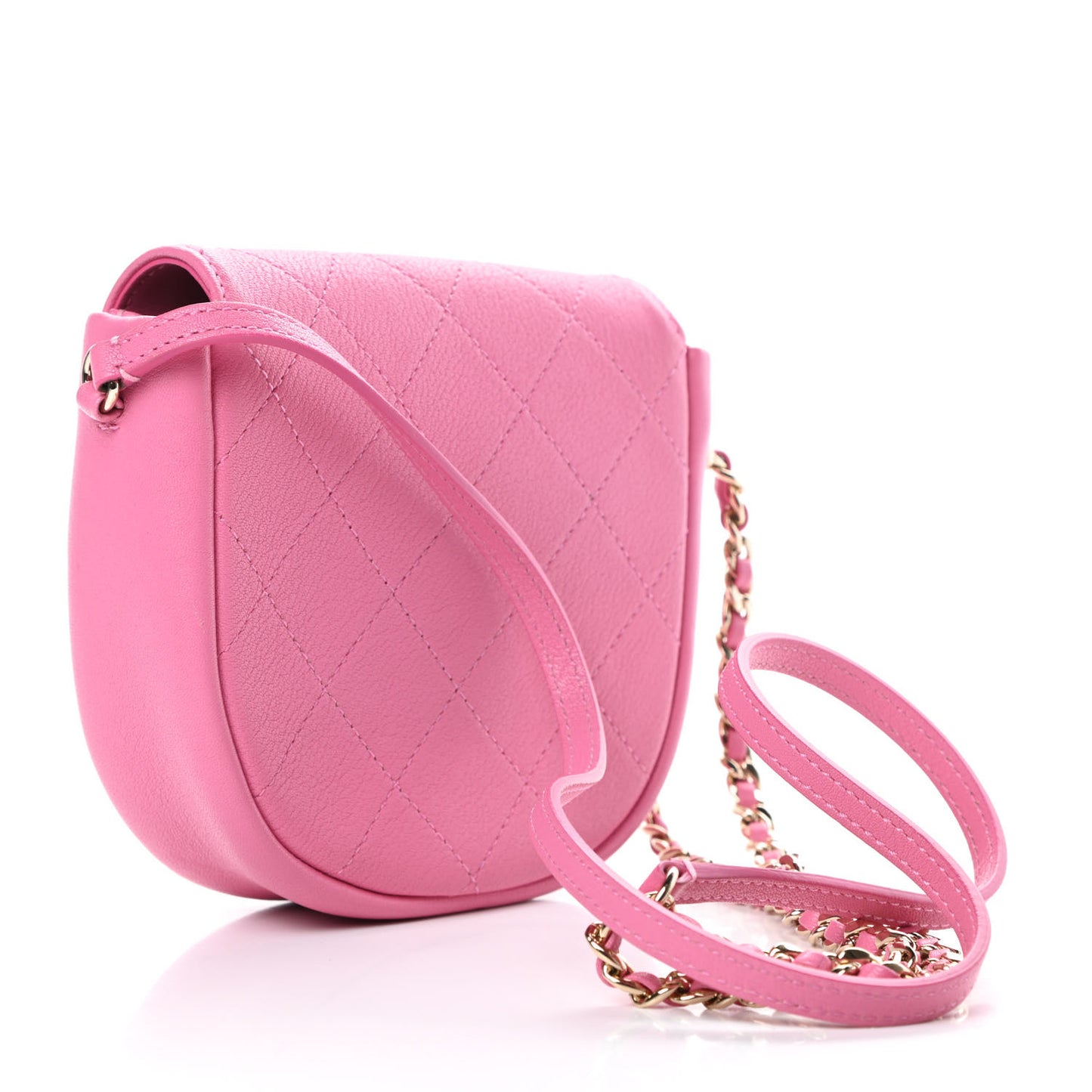 Goatskin Stitched Casual Trip Messenger Flap Pink
