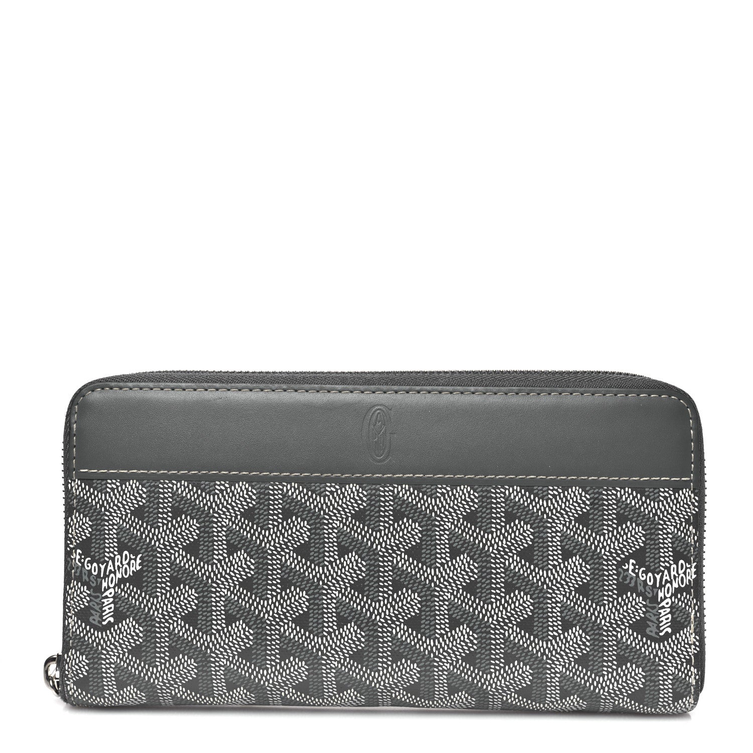 Goyard Goyardine Matignon Zip Around GM Wallet Grey 2 of 7