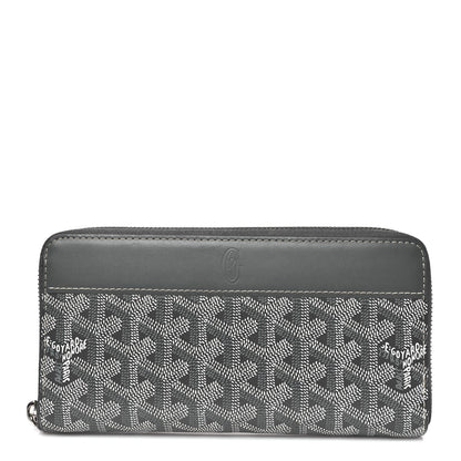 Goyard Goyardine Matignon Zip Around GM Wallet Grey 2 of 7