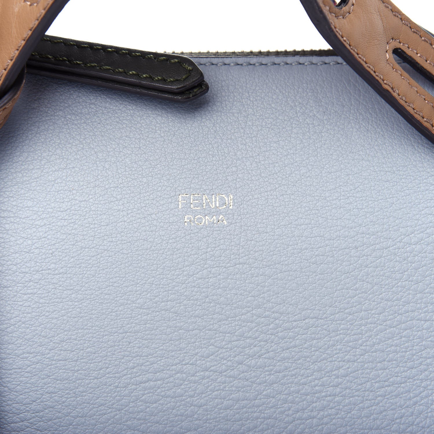 Fendi Vitello Dolce Chain Medium By The Way Boston Bag Azzurro Polvere Sand 10 of 10