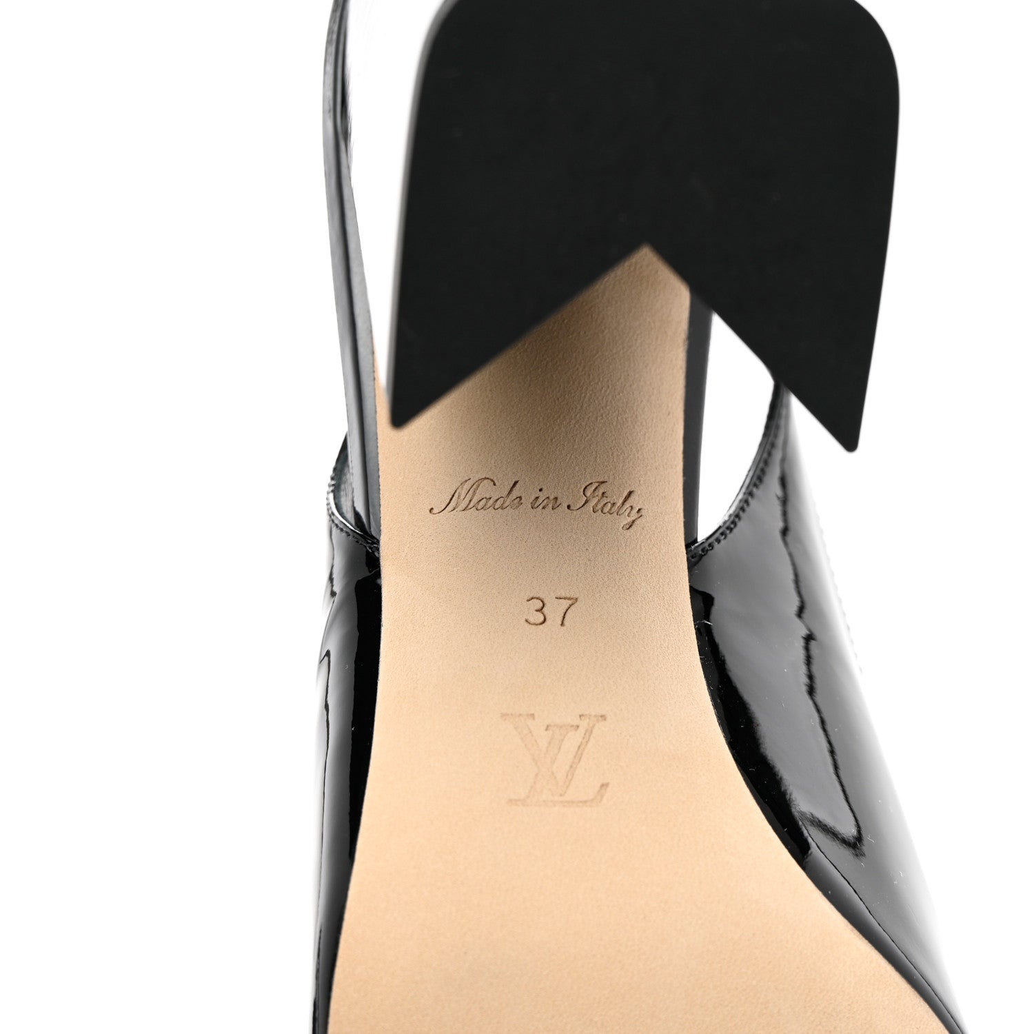 Louis Vuitton Patent Calfskin Shake Slingback Pumps 37 Black 7 of 9