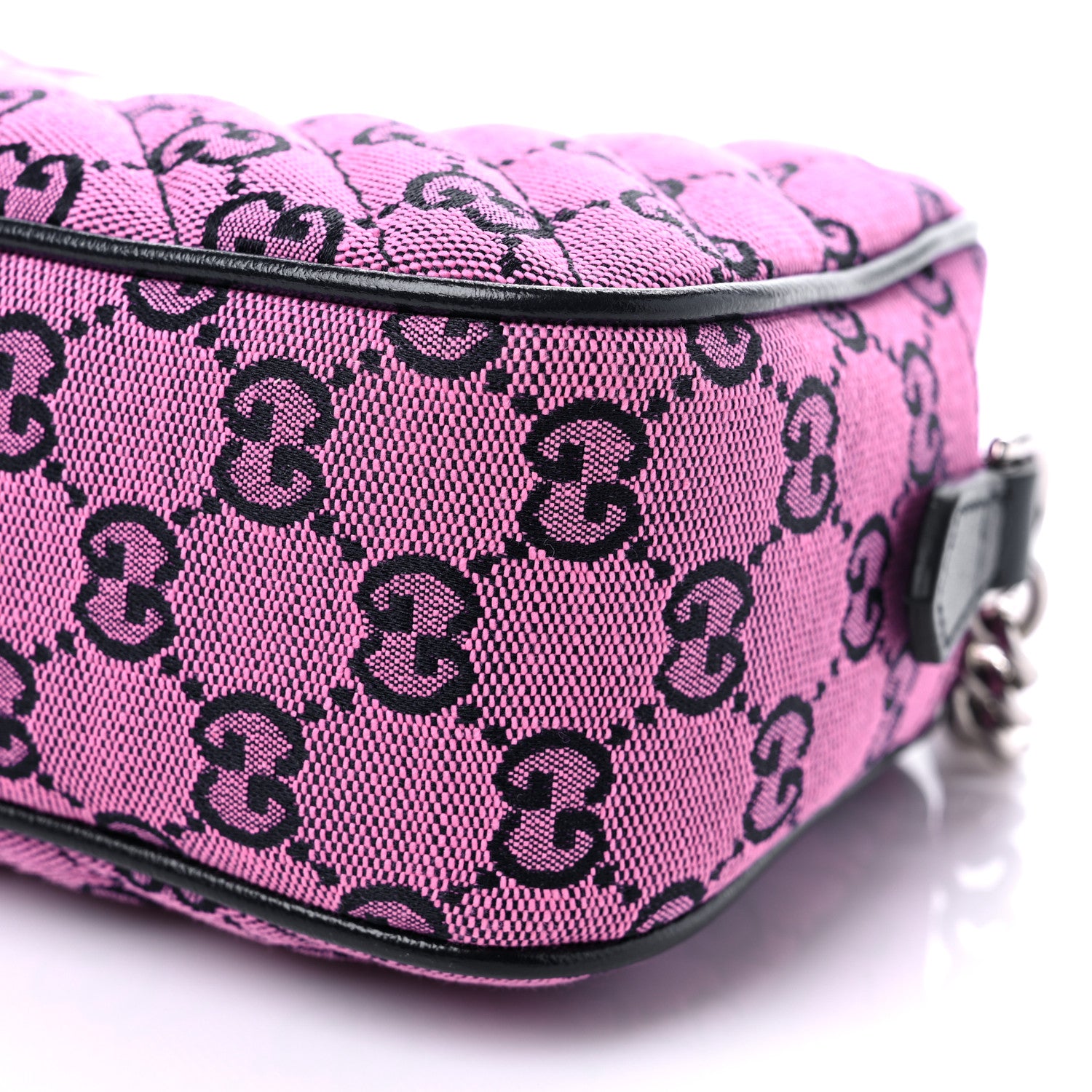 Gucci Monogram Multicolor Matelasse Diagonal Small GG Marmont Chain Shoulder Bag Pink Blue 9 of 9