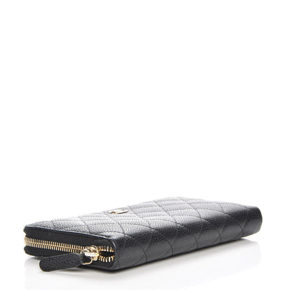 Chanel Caviar Quilted Large Gusset Zip Around Wallet Black 4 of 9
