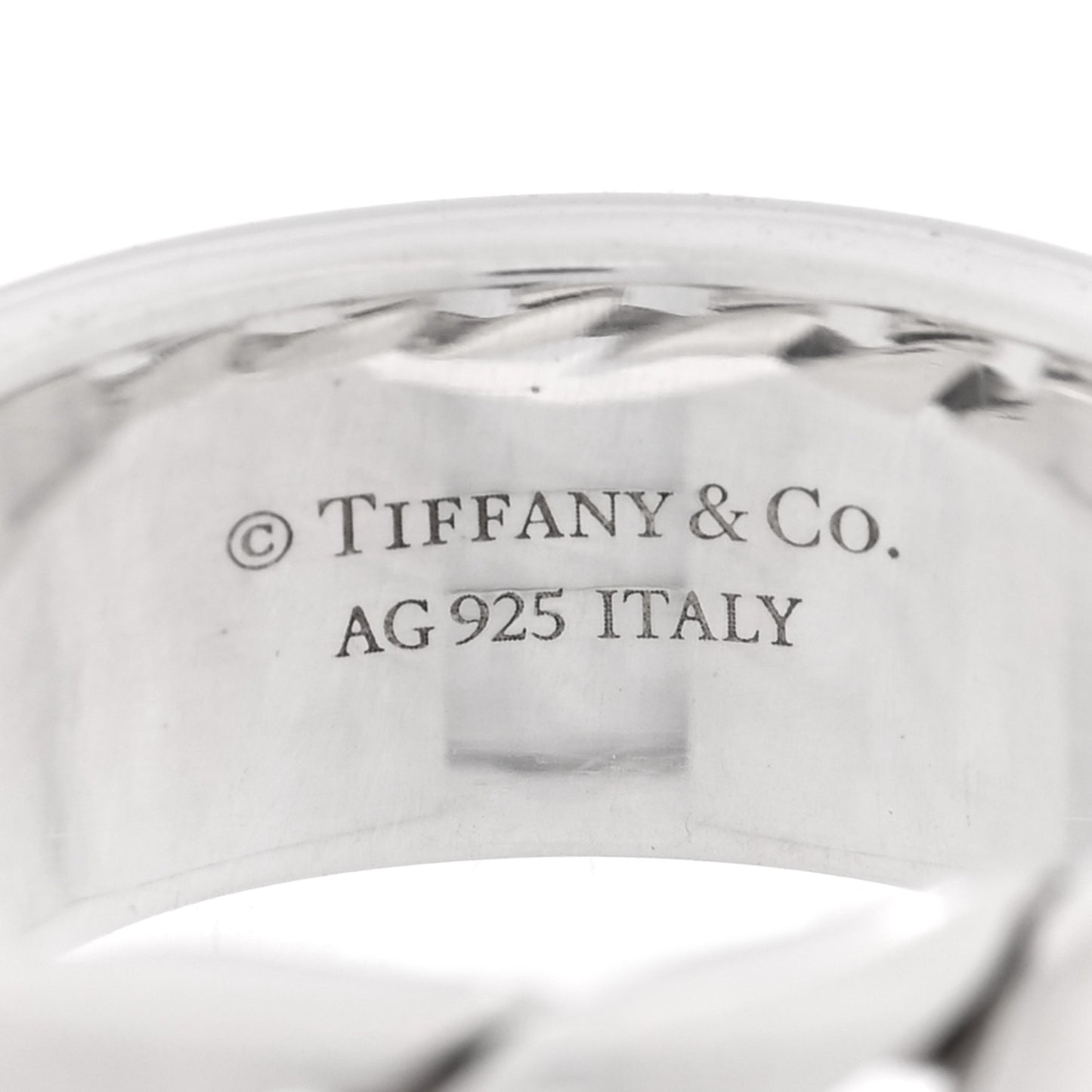 Sterling Silver Curb Link Ring 49 5