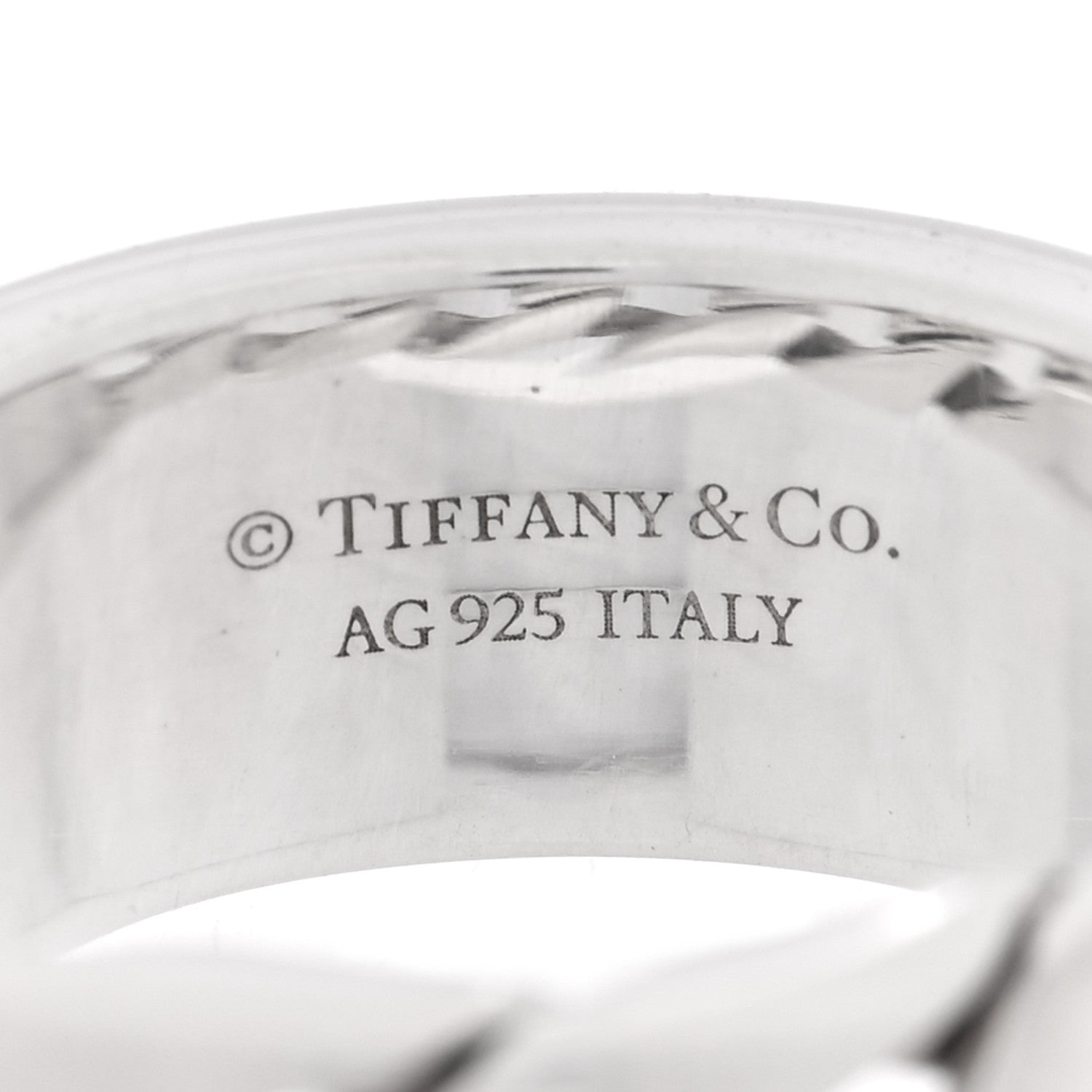 Tiffany Sterling Silver Curb Link Ring 49 5 4 of 5