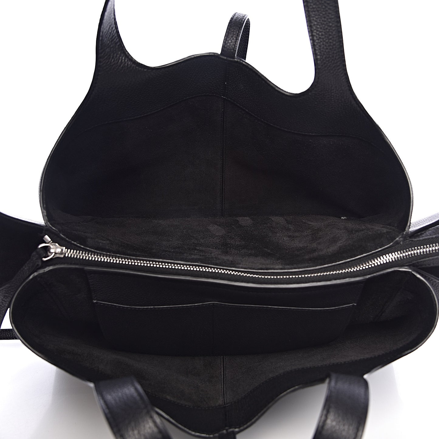 Baby Grained Calfskin Medium Tri-Fold Bag Black