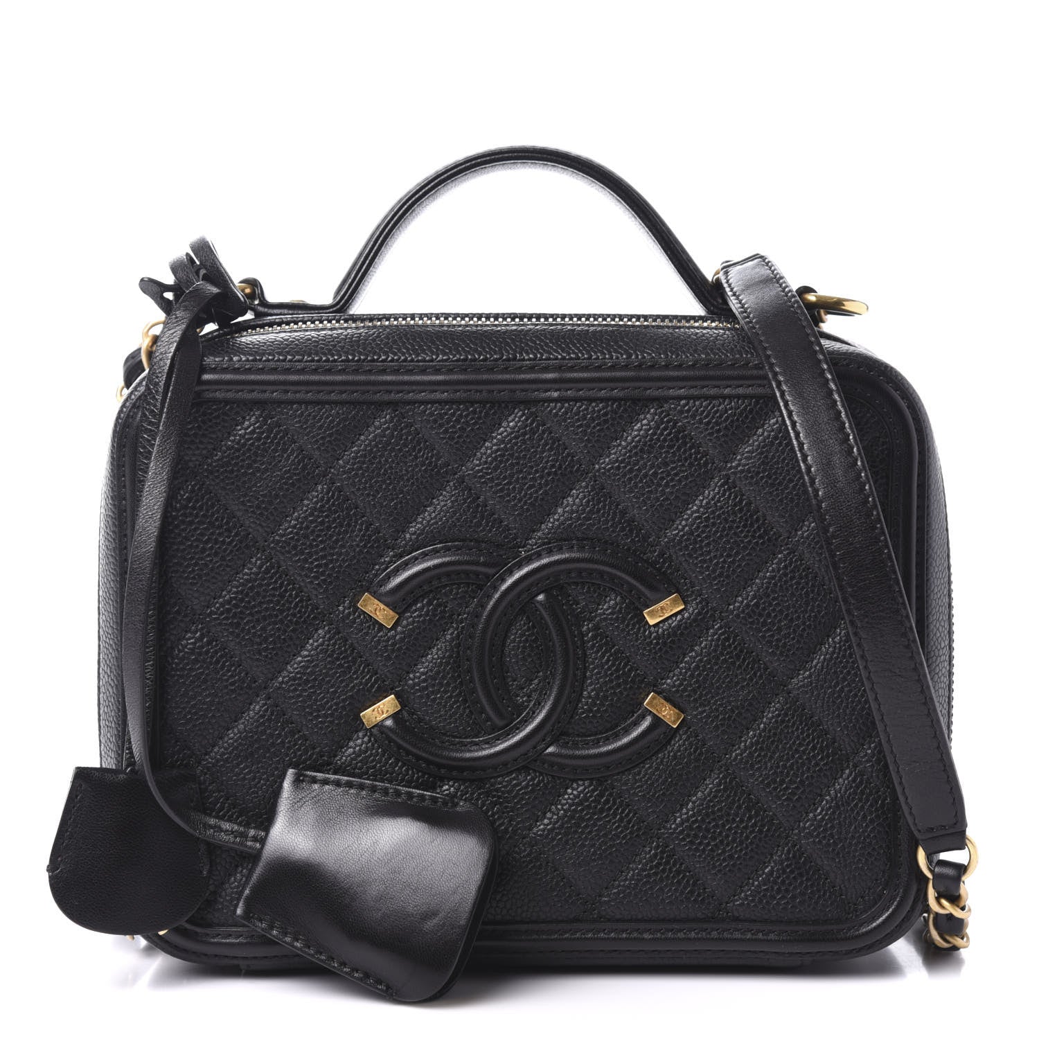 Chanel Caviar Quilted Medium CC Filigree Vanity Case Black 1 of 11