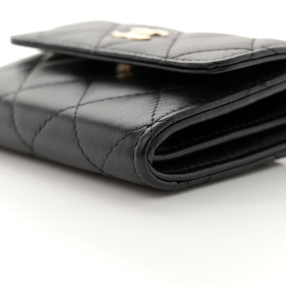 Chanel Lambskin Quilted Pearl Card Holder With Chain Black 10 of 12
