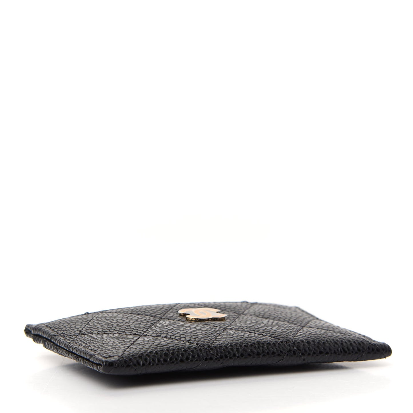 Caviar Quilted Card Holder Black