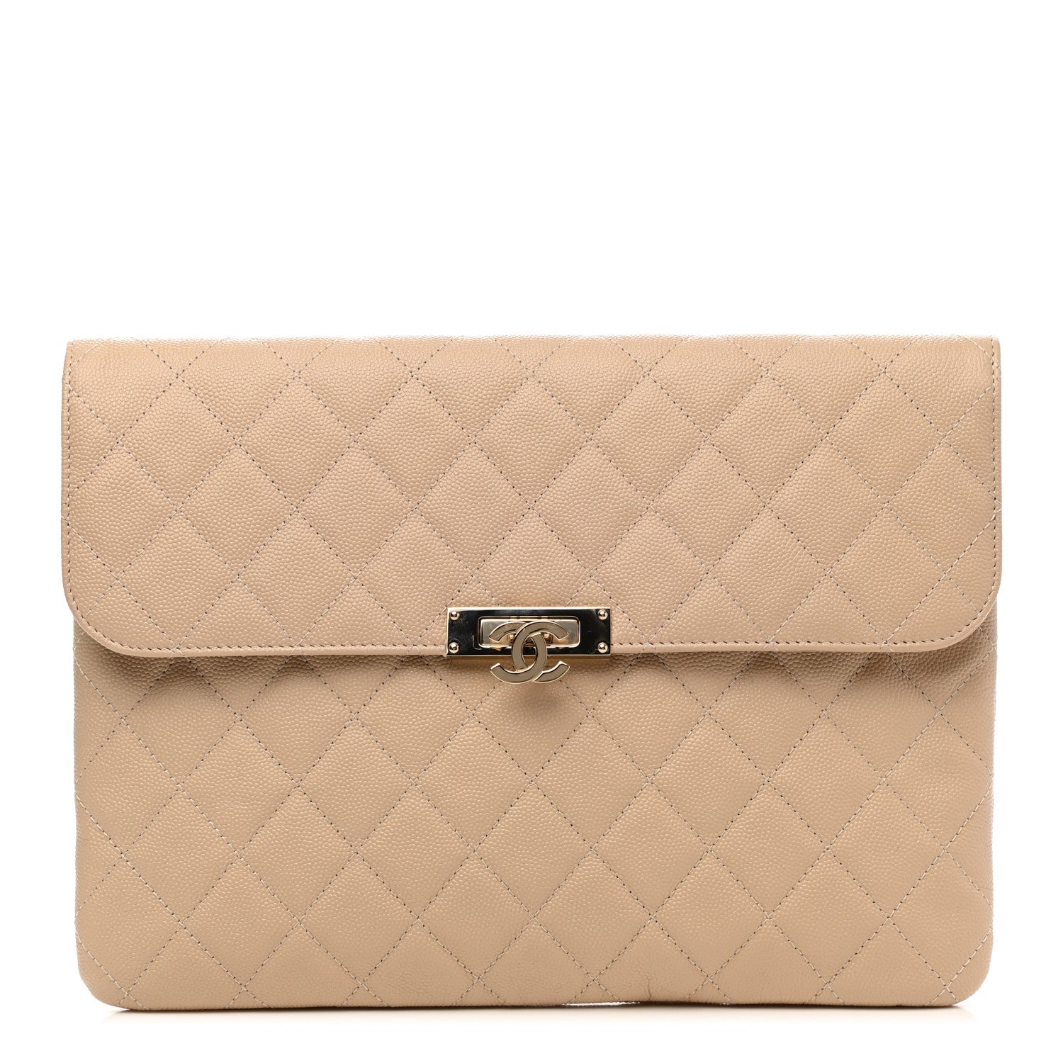 Chanel Caviar Quilted Medium Golden Class Pouch Beige 1 of 9