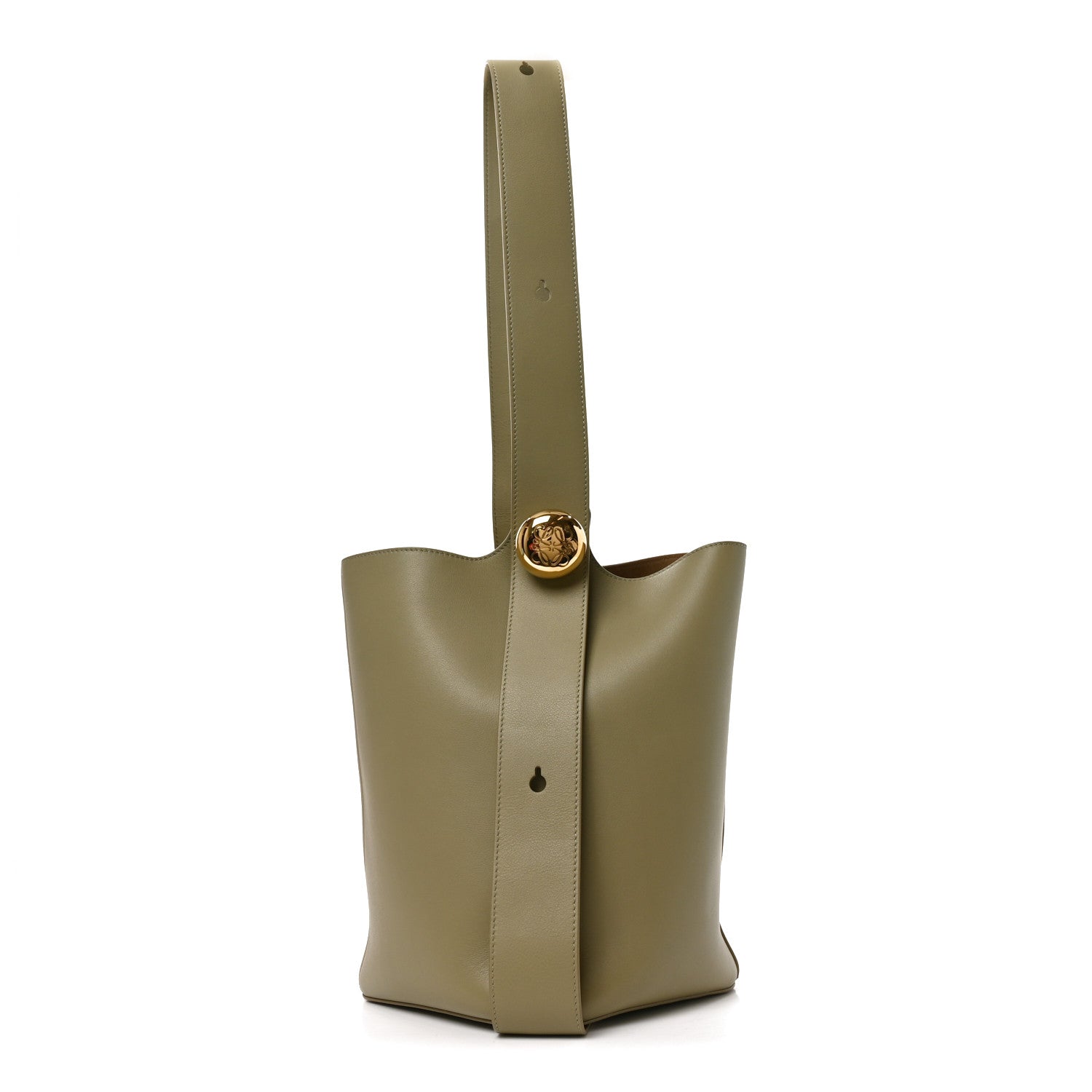 Loewe Smooth Calfskin Medium Pebble Bucket Bag Eucalyptus 1 of 9