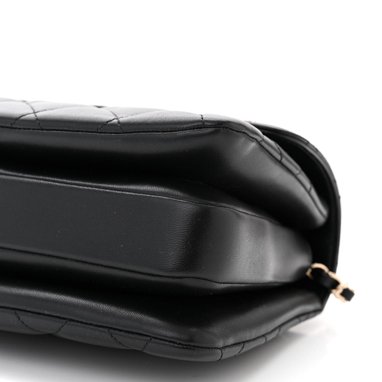 Lambskin Quilted Small Trendy CC Dual Handle Flap Bag Black