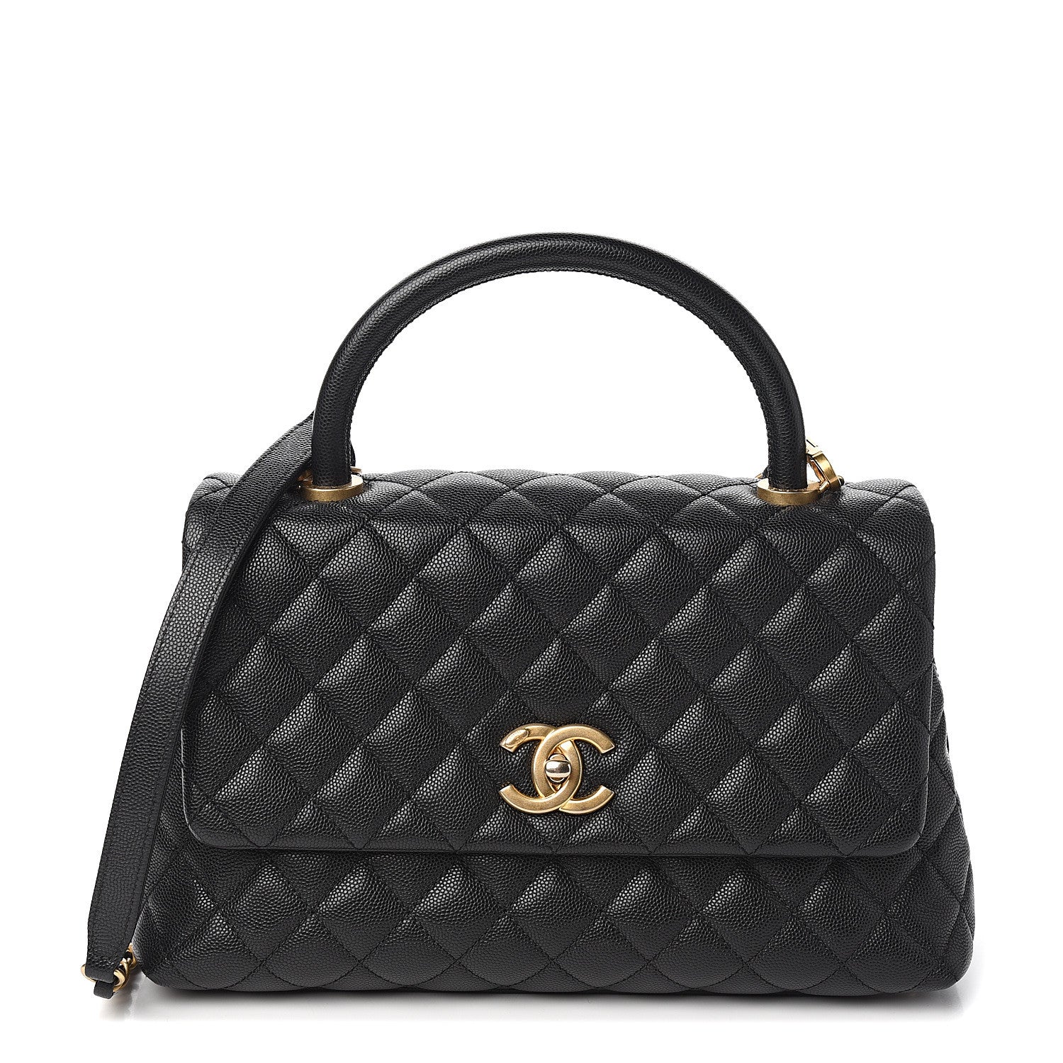 Chanel Caviar Quilted Small Coco Handle Flap Black 1 of 10