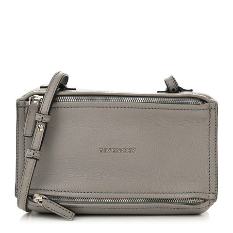 Grained Calfskin Mini Pandora Heather Grey