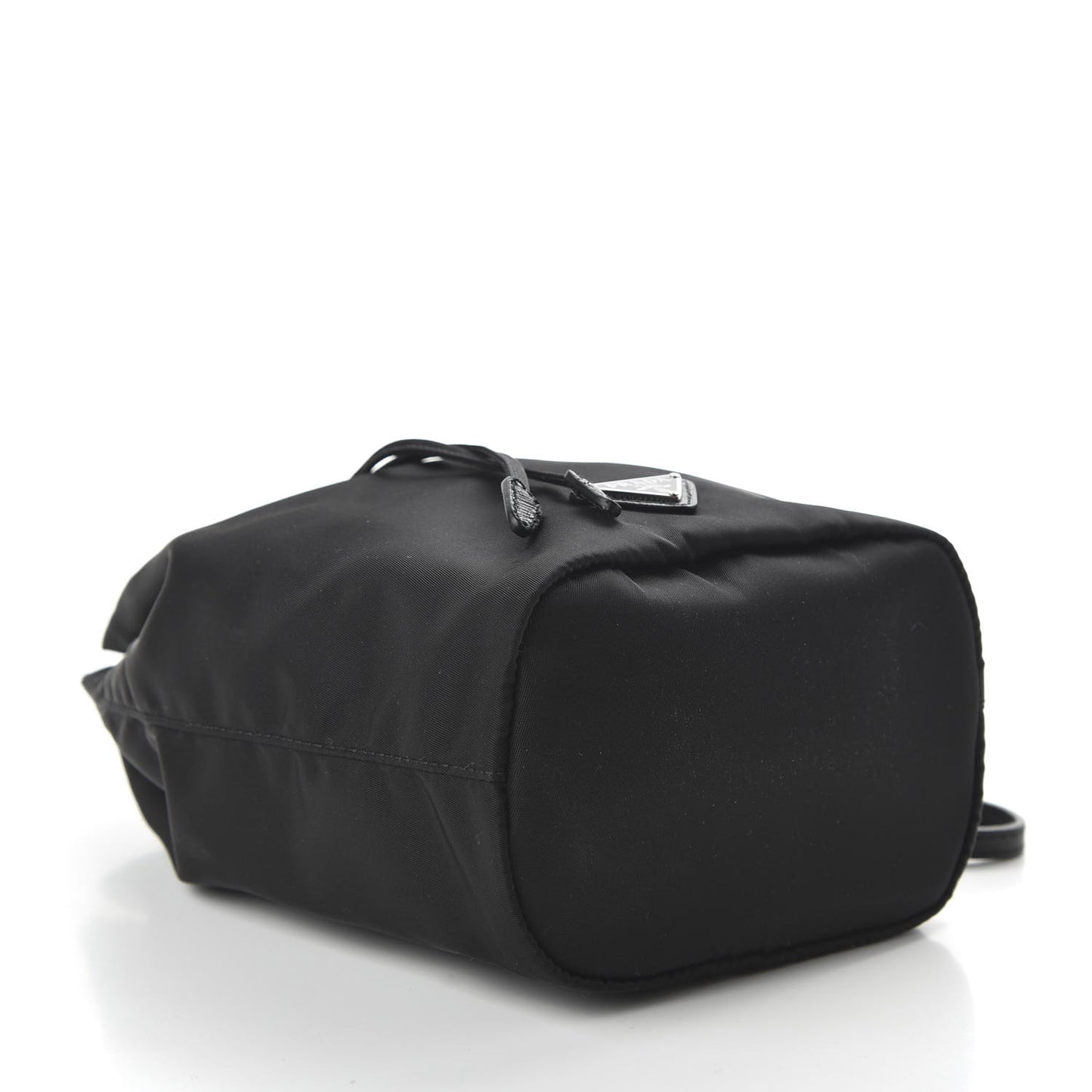 Saffiano Tessuto Nylon Vela Bucket Wristlet Black