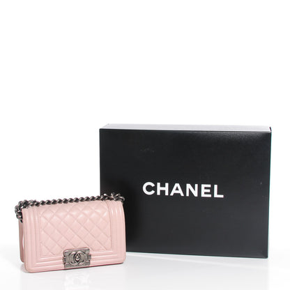 Chanel Lambskin Quilted Small Boy Flap Light Pink 7 of 7