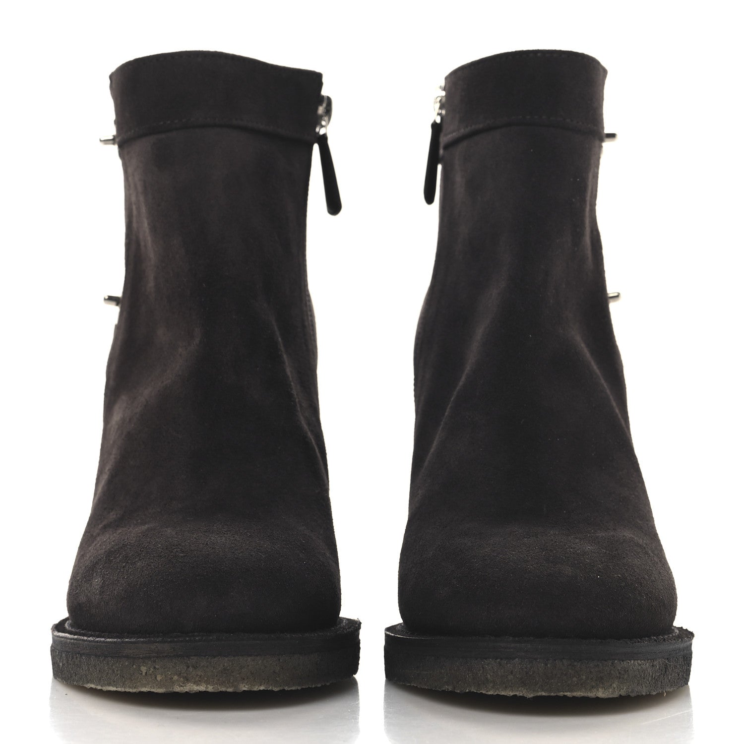 Chanel Suede CC Turnlock Ankle Boots 37.5 Brown 3 of 11