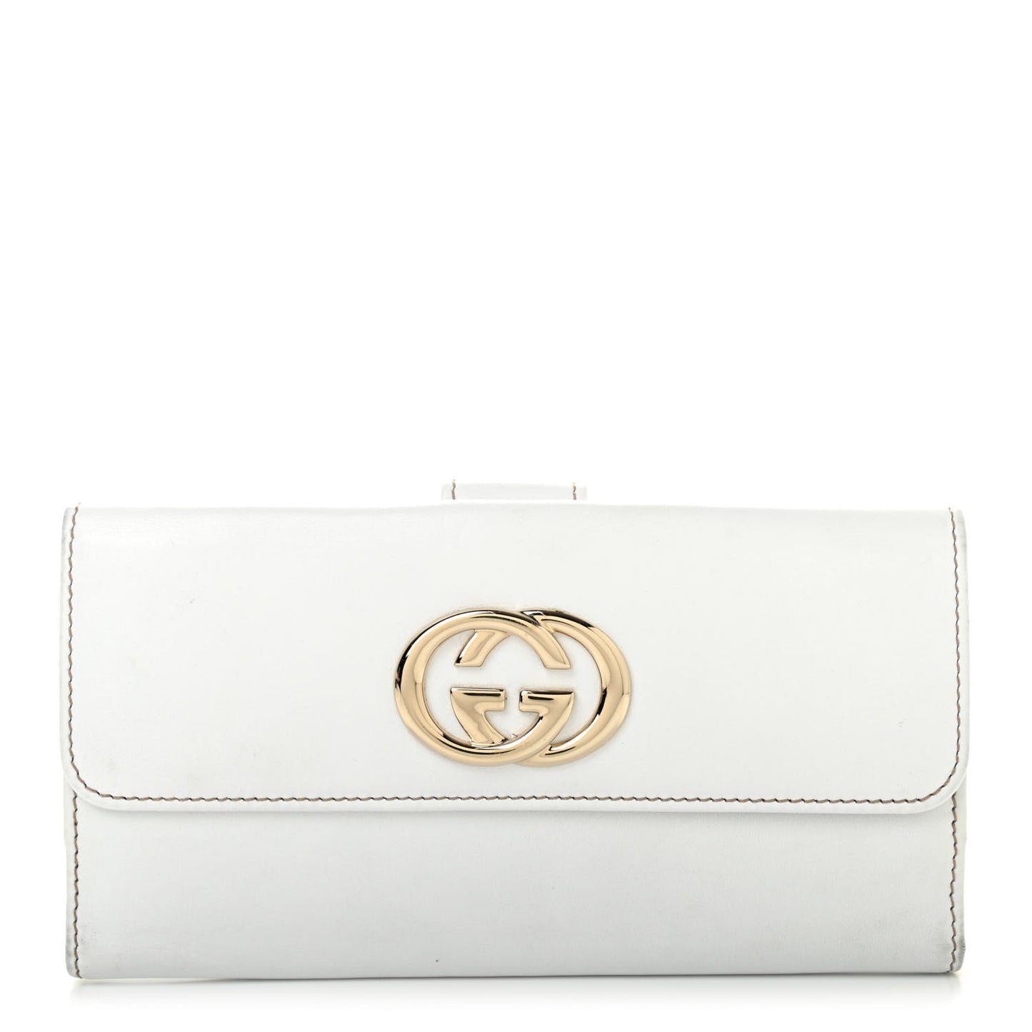 Calfskin Britt Continental Wallet White