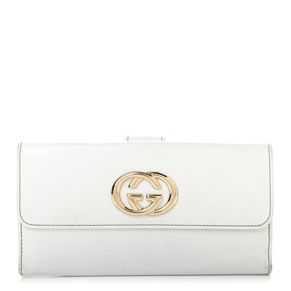 Gucci Calfskin Britt Continental Wallet White 1 of 12