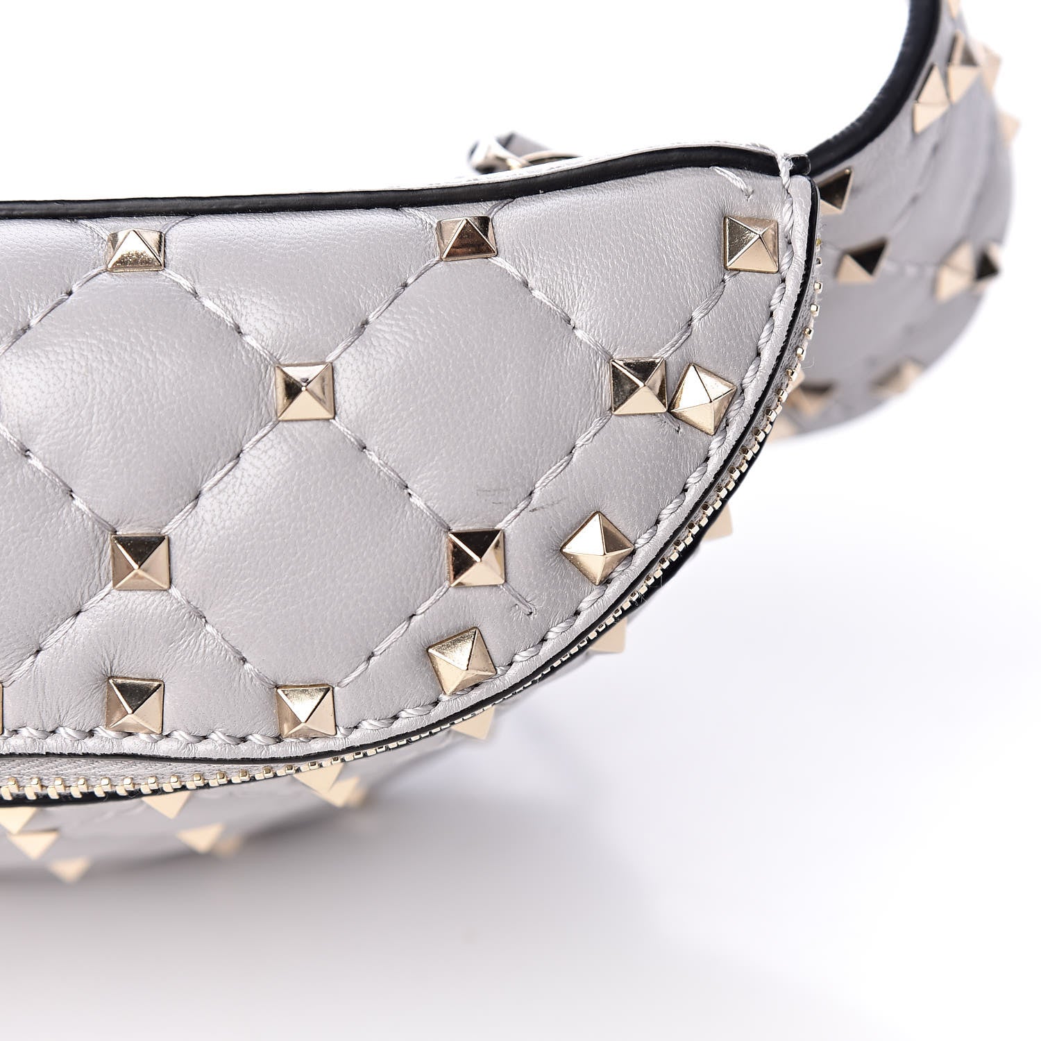 Valentino Garavani Nappa Rockstud Spike Belt Bag 85 Pastel Grey 7 of 9