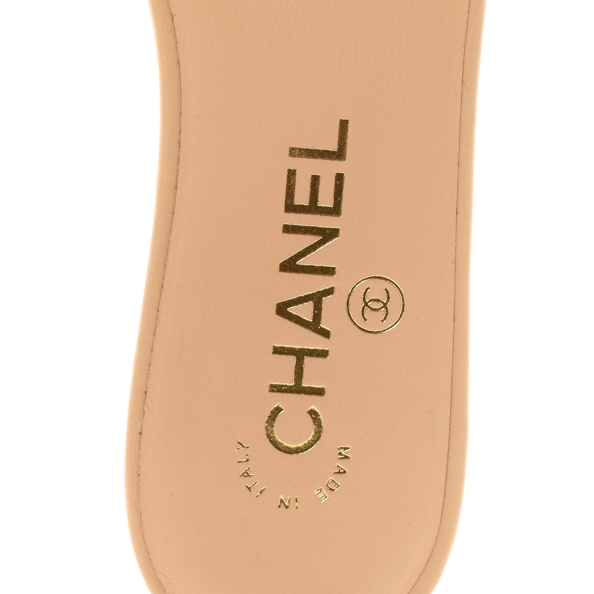 Chanel Lambskin CC Cutout Sandal Mules 37.5 Beige Black 8 of 9