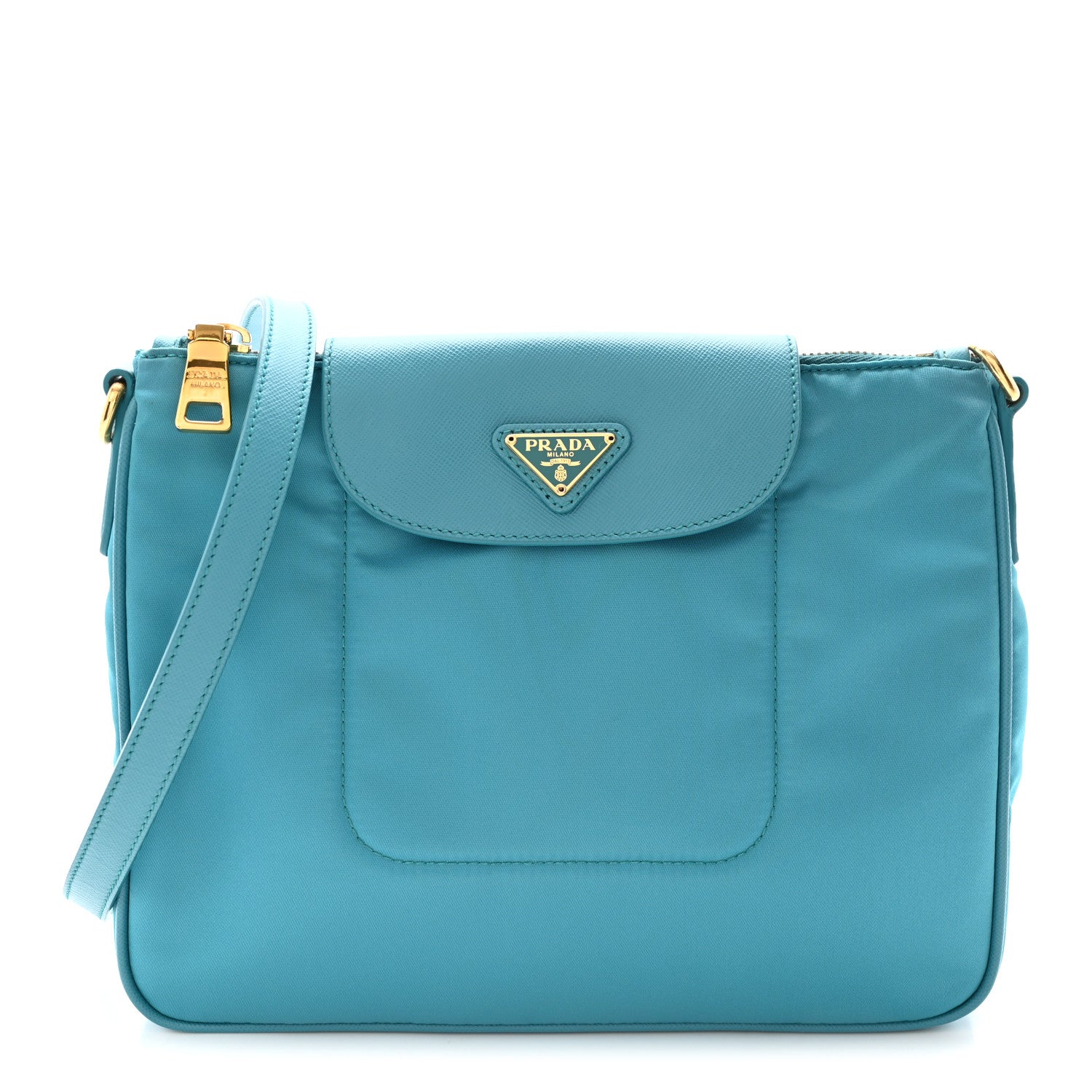 Prada Tessuto Nylon Saffiano Crossbody Bag Turchese 1 of 11
