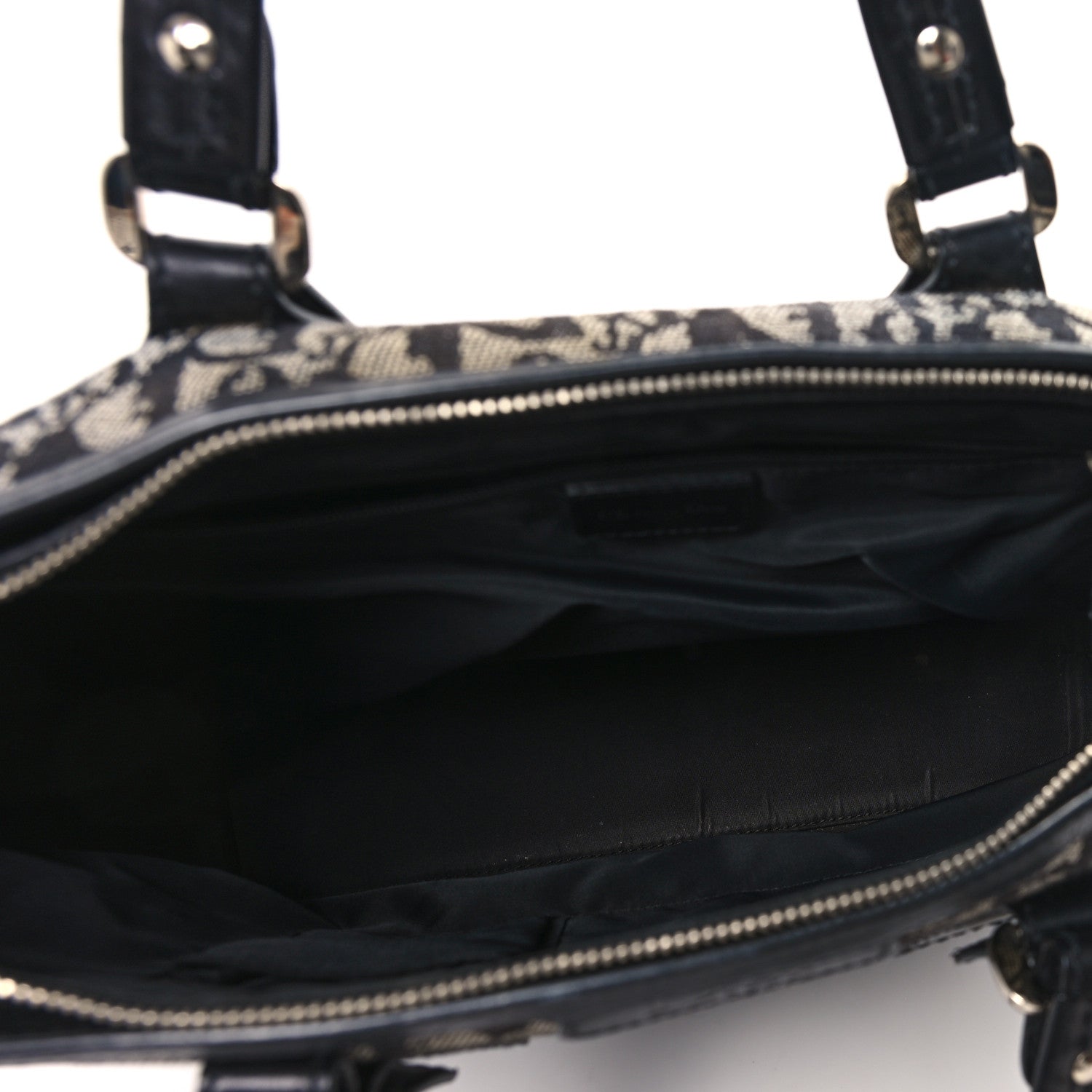 Christian Dior Denim Calfskin Monogram Tote Navy Blue 5 of 12