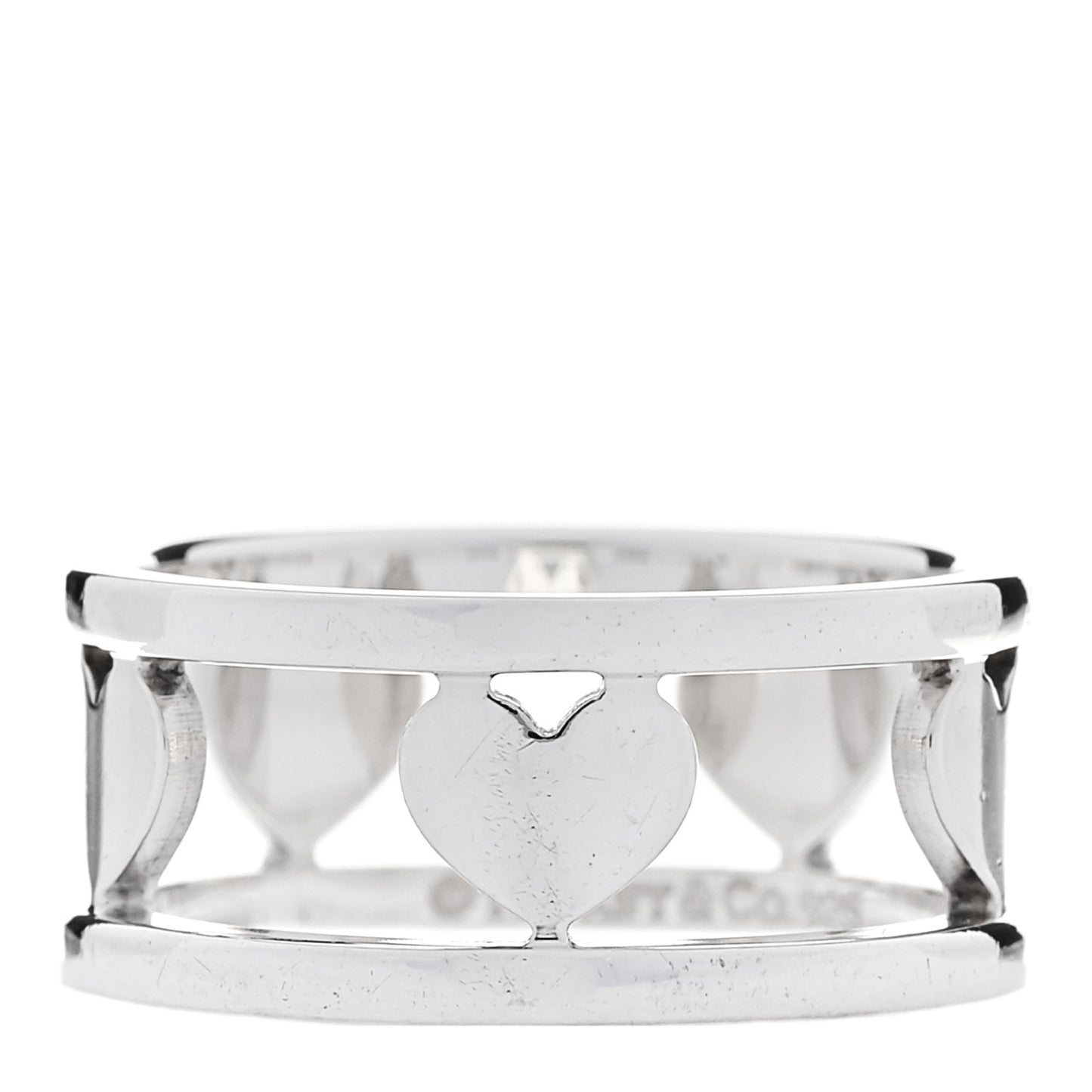 Sterling Silver Heart Stencil Band Ring 54 6.75