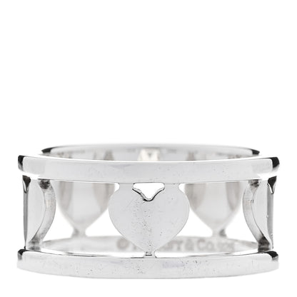 Tiffany Sterling Silver Heart Stencil Band Ring 54 6.75 1 of 4