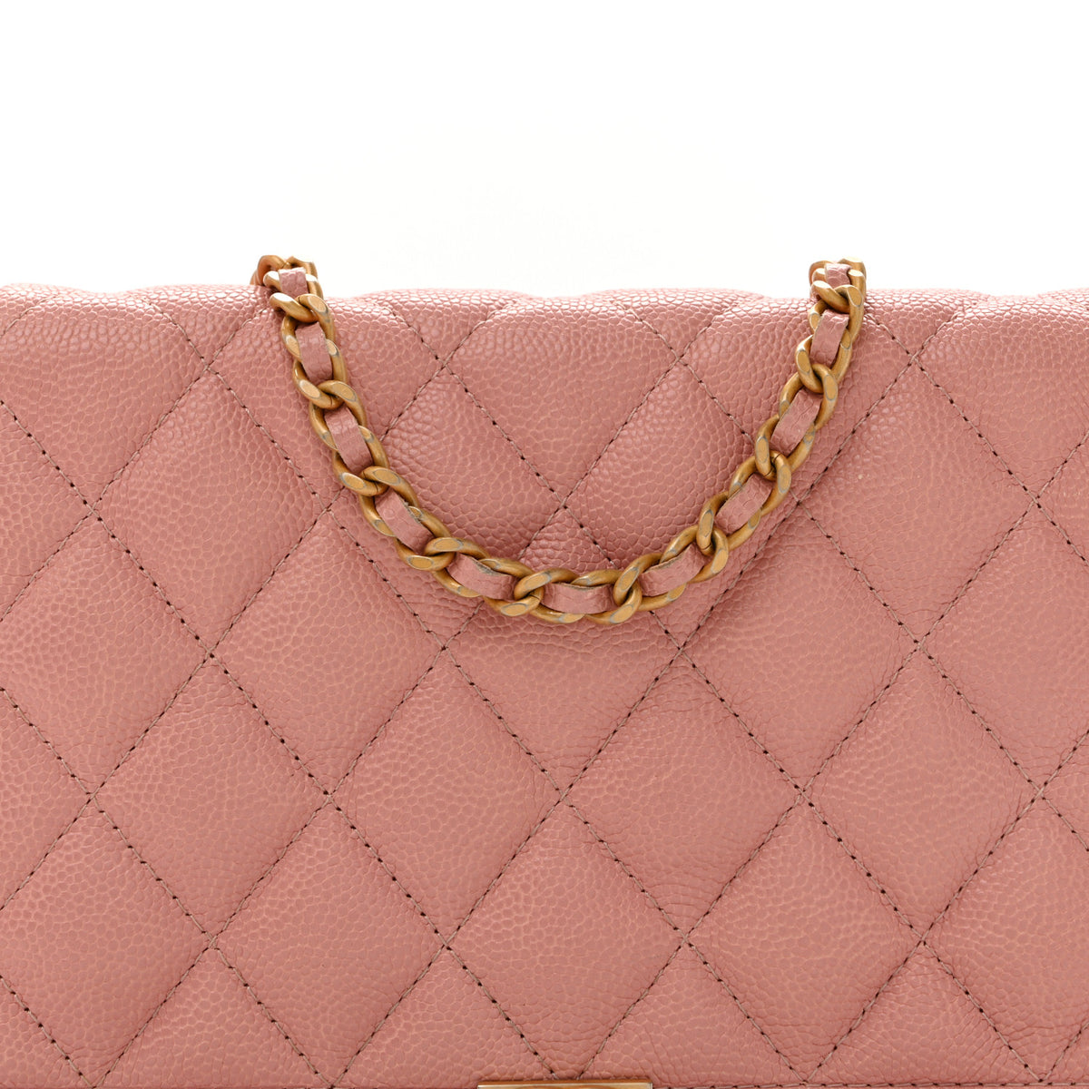 Chanel Caviar Quilted Boy Wallet On Chain WOC Pink 9 of 15