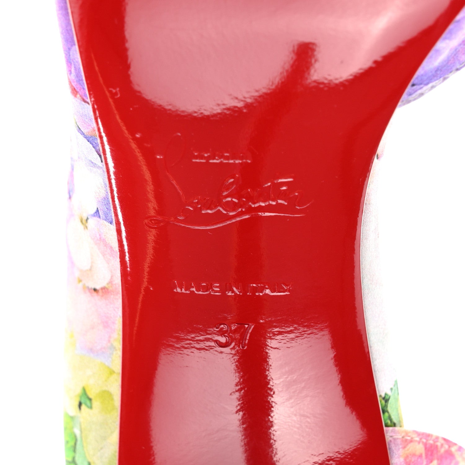 Christian Louboutin Crepe Satin Iriza 100 Blooming Floral Pumps 37 Multicolor 6 of 8