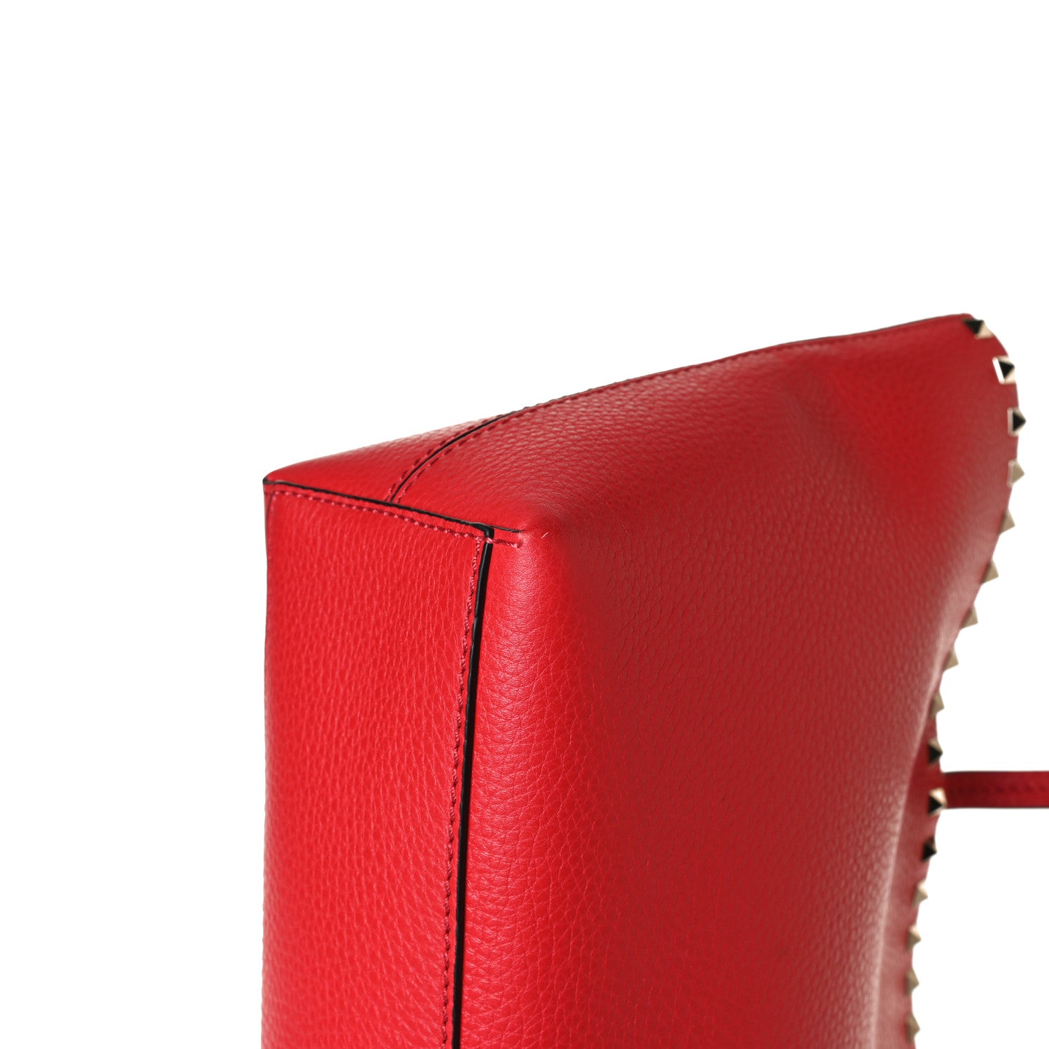 Valentino Garavani Grained Calfskin Small Rockstud Shoulder Tote Rouge Pur 8 of 16