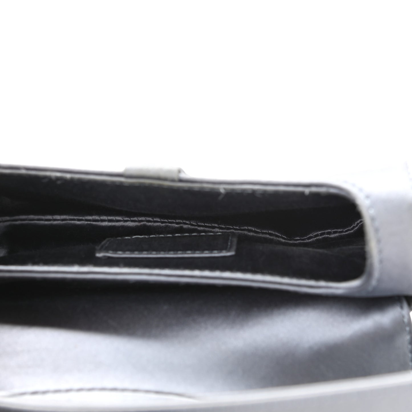 Satin Crystal Mini Saddle Bag Blue Gray