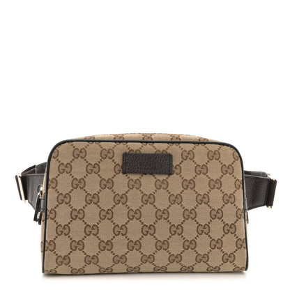 Gucci Monogram Dollar Calfskin Belt Bag Beige Ebony Testa di Moro Marrone Scuro 1 of 10