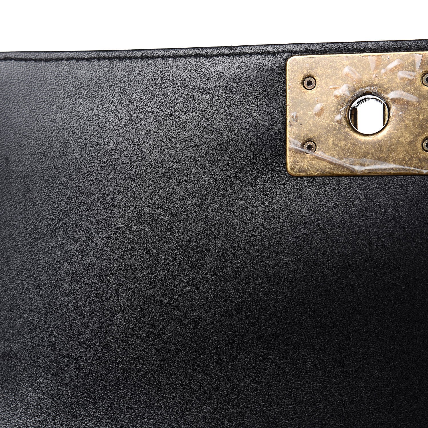 Chanel Lambskin Quilted Medium Boy Studded Handle Flap Black Gold 10 of 12