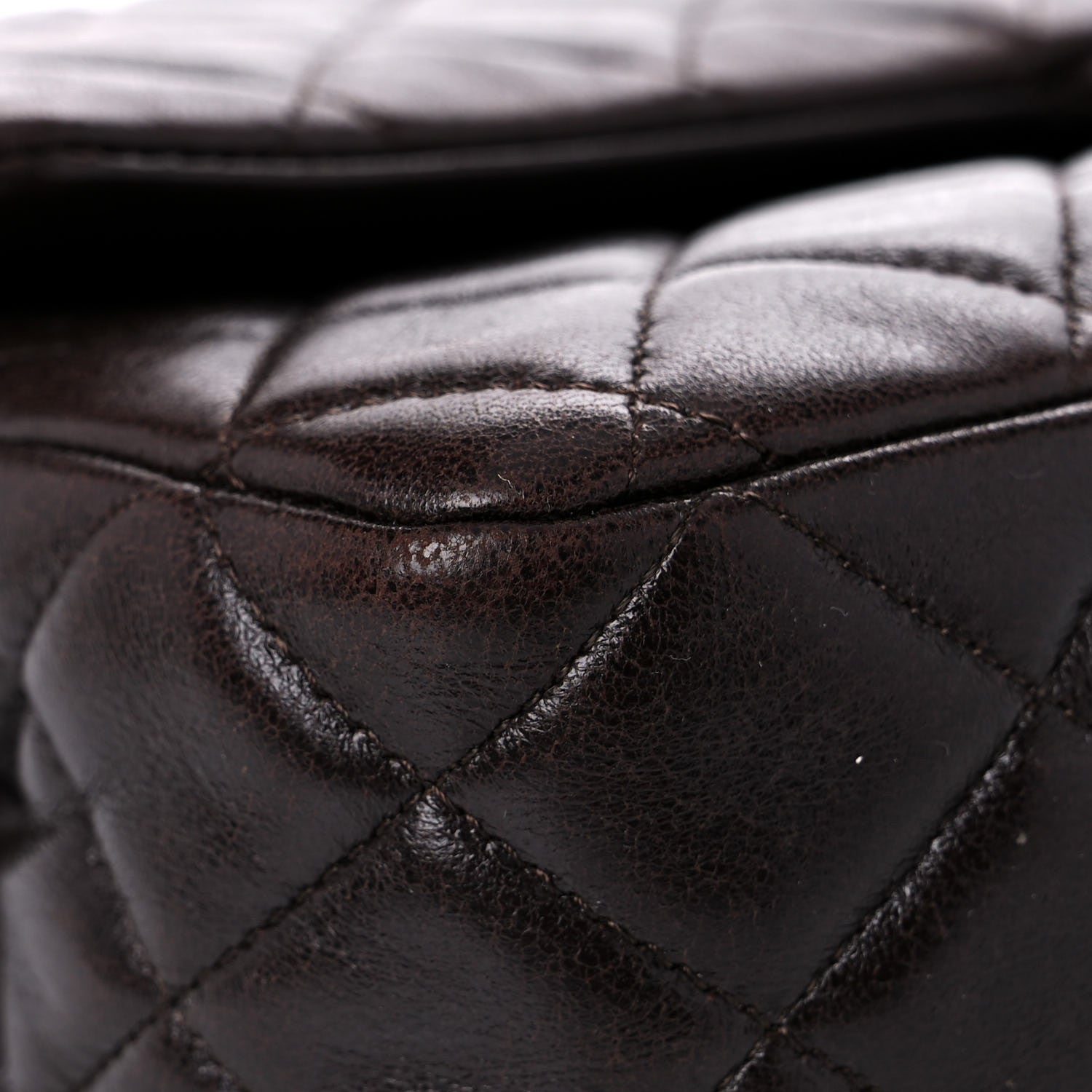 Chanel Lambskin Quilted Medium Double Flap Dark Brown 8 of 18