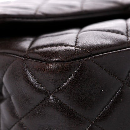 Chanel Lambskin Quilted Medium Double Flap Dark Brown 8 of 18