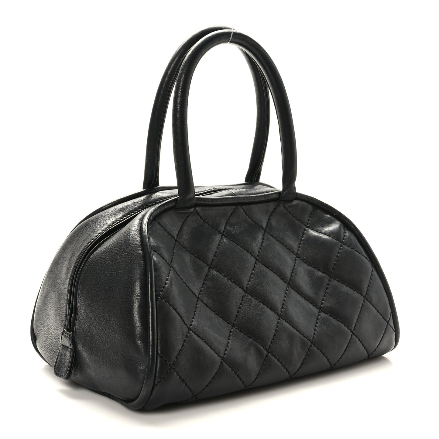 Caviar Quilted Small Bowler Black