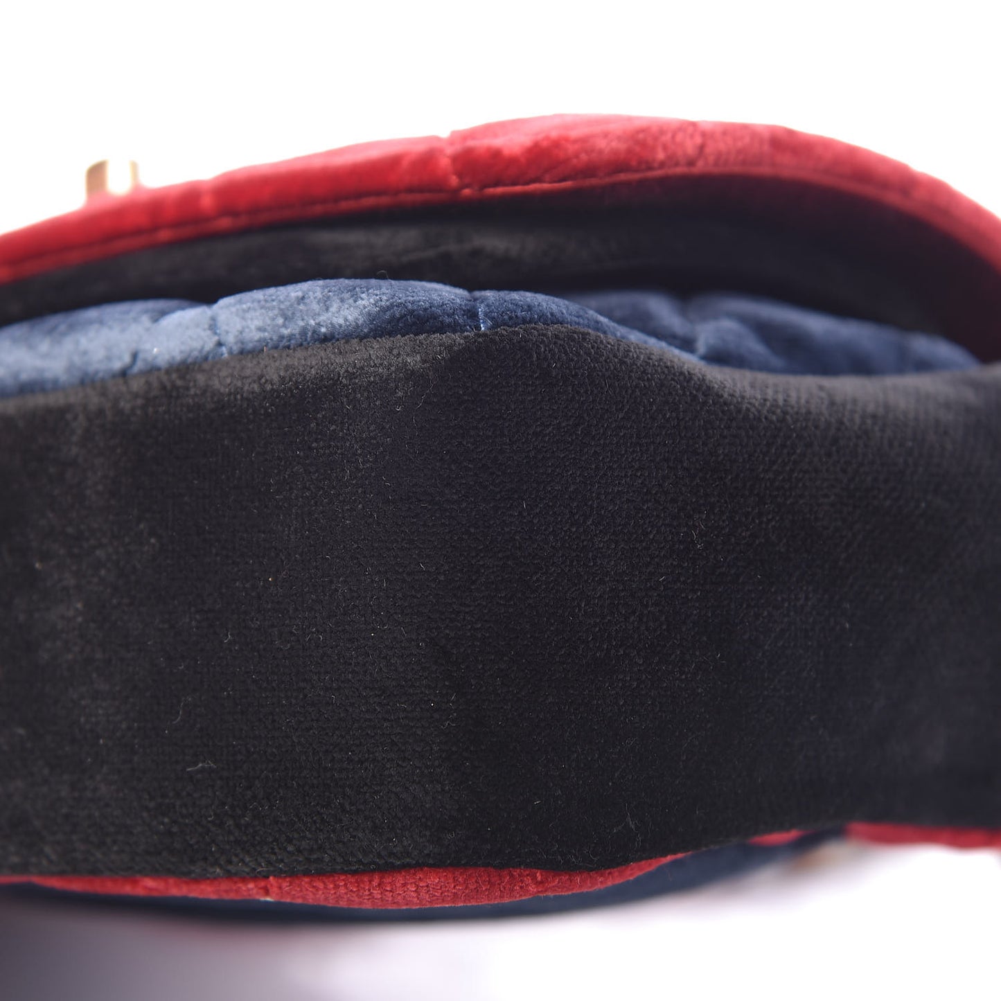 Velvet Quilted Small Camellia Flap Black Red Blue