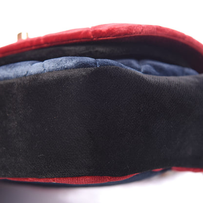 Chanel Velvet Quilted Small Camellia Flap Black Red Blue 11 of 11