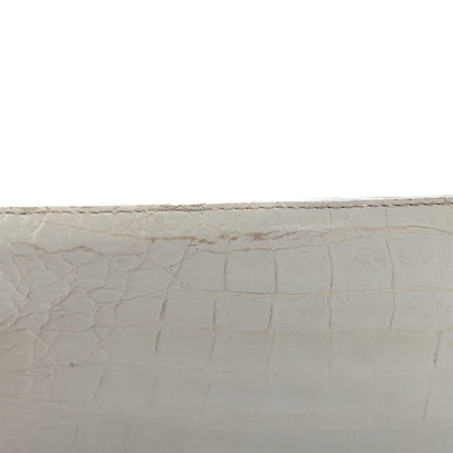 Nancy Gonzalez Crocodile Foldover Clutch White 12 of 13