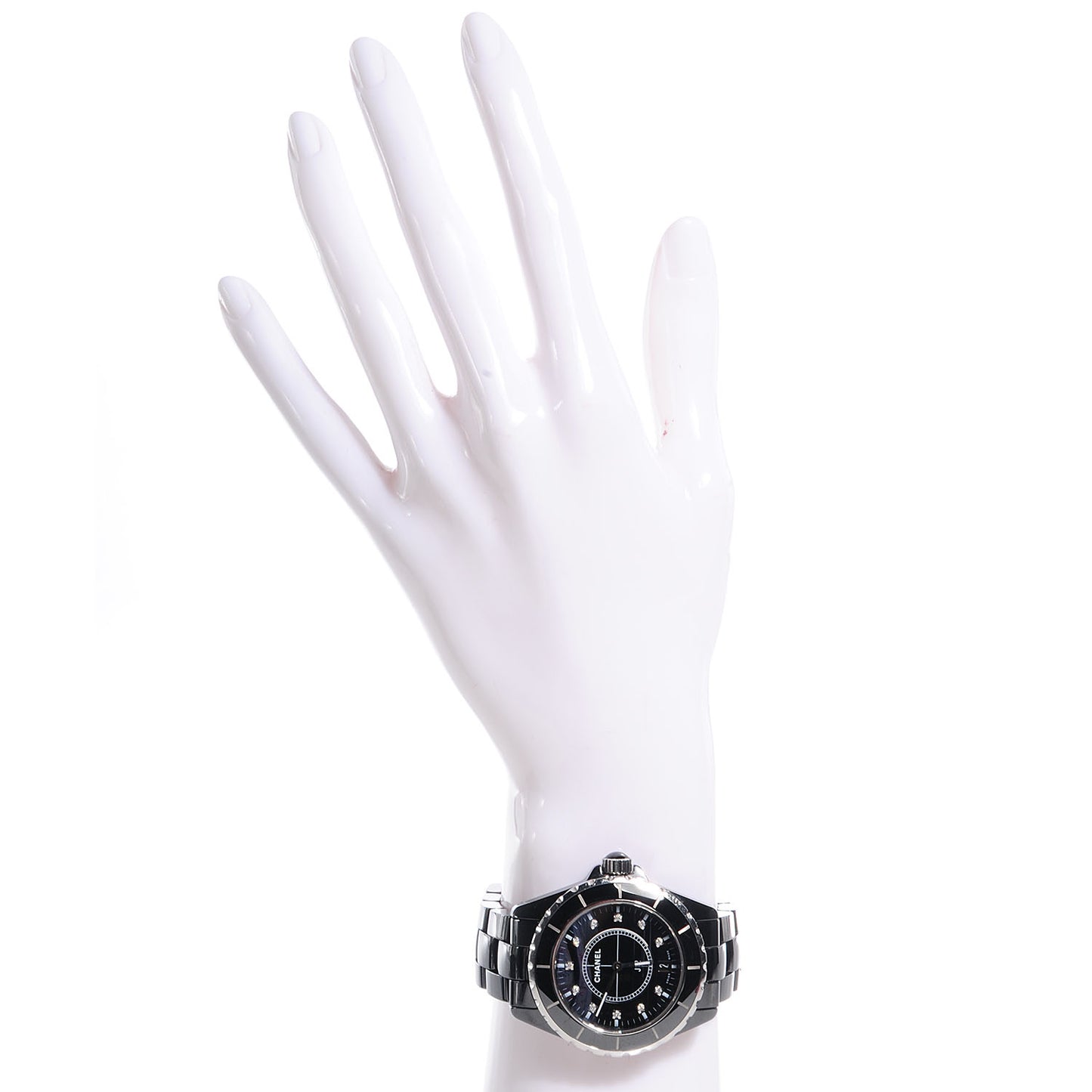 Stainless Steel Ceramic Diamond 33mm J12 Quartz Watch Black