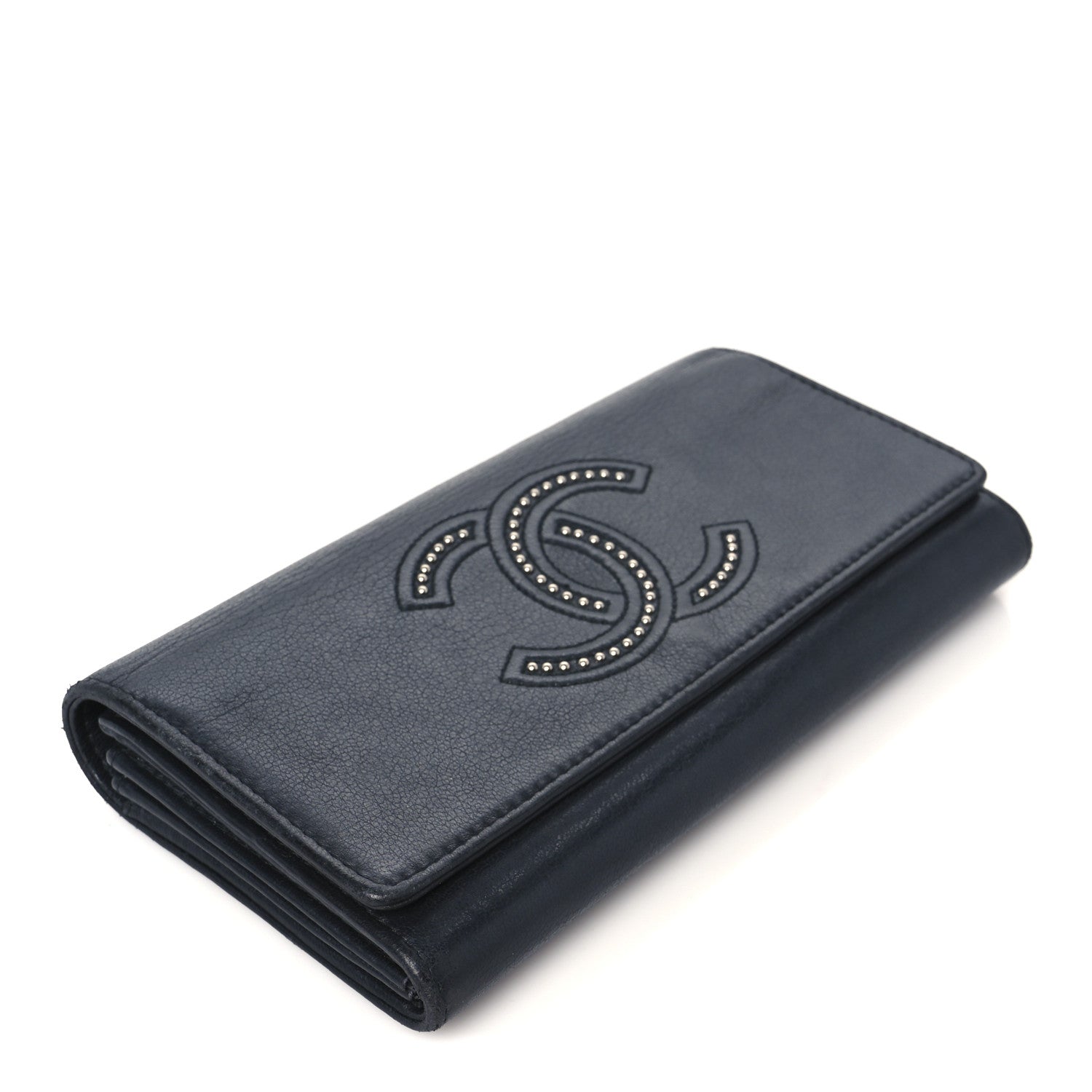 Chanel Lambskin Studded CC Flap Wallet Black 4 of 10