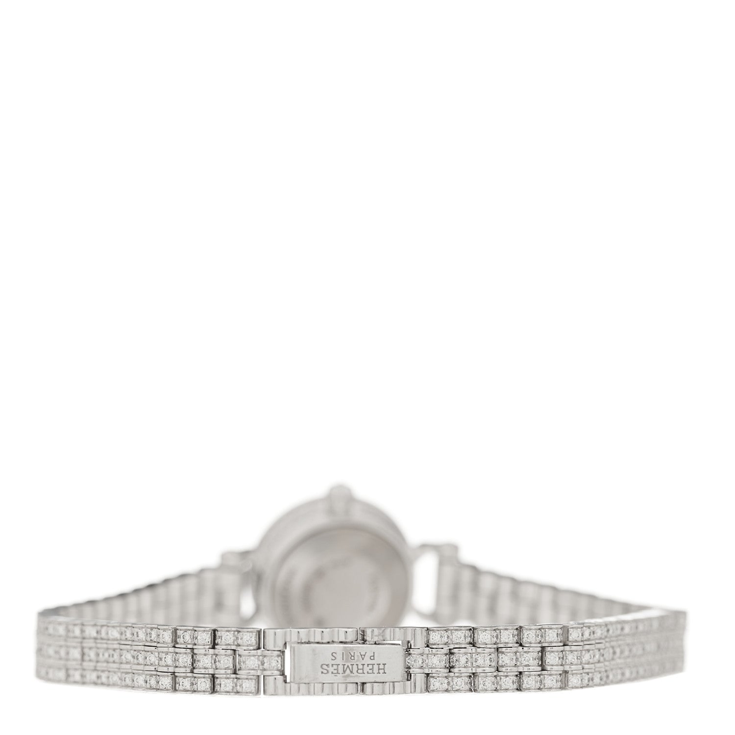 Hermes 18K White Gold Diamond Pave 16mm Faubourg Quartz Watch 3 of 5
