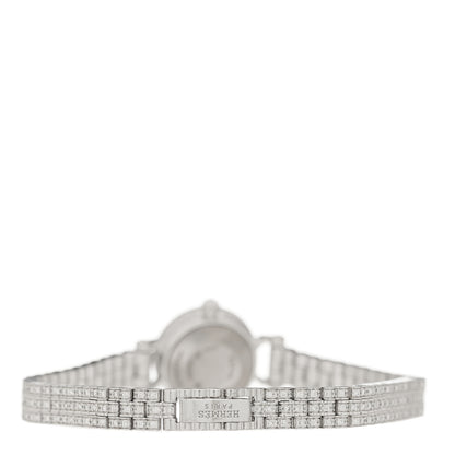 Hermes 18K White Gold Diamond Pave 16mm Faubourg Quartz Watch 3 of 5