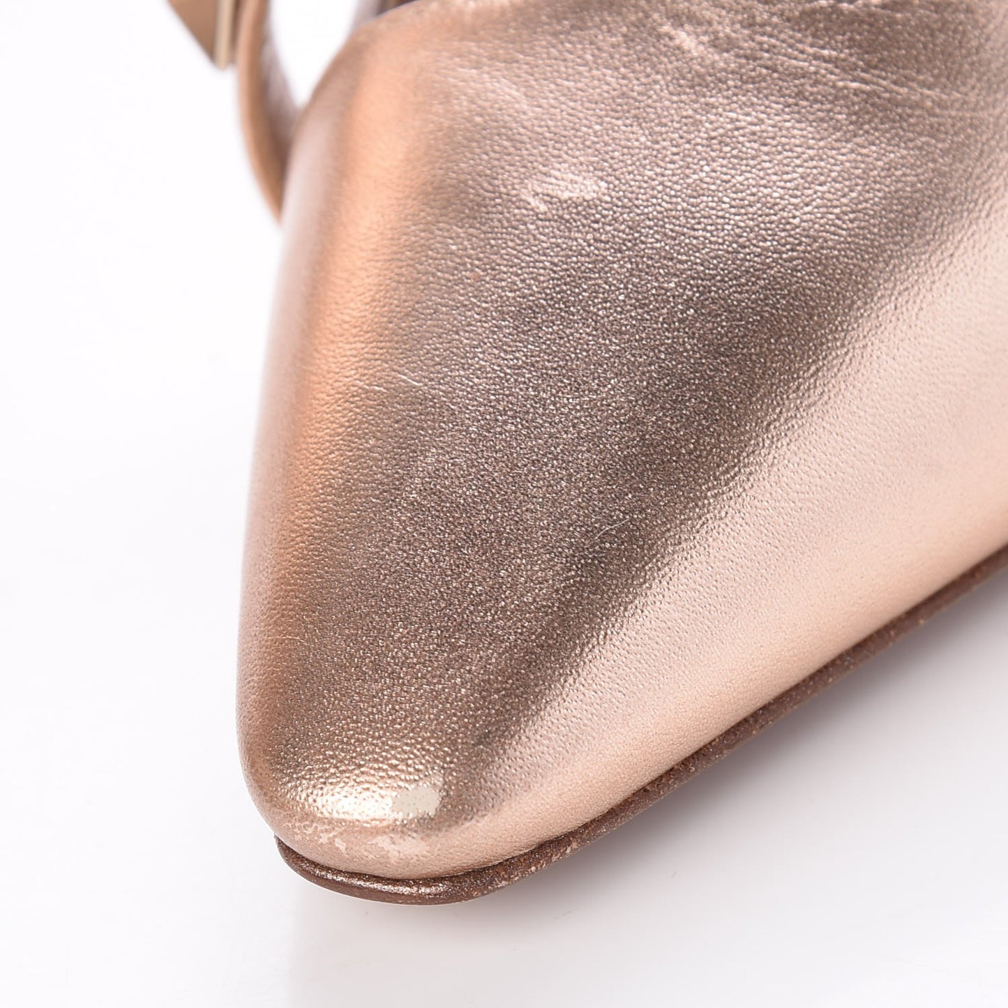Metallic Nappa Rockstud Cross Strap D’Orsay 105mm Pumps 36 Rame